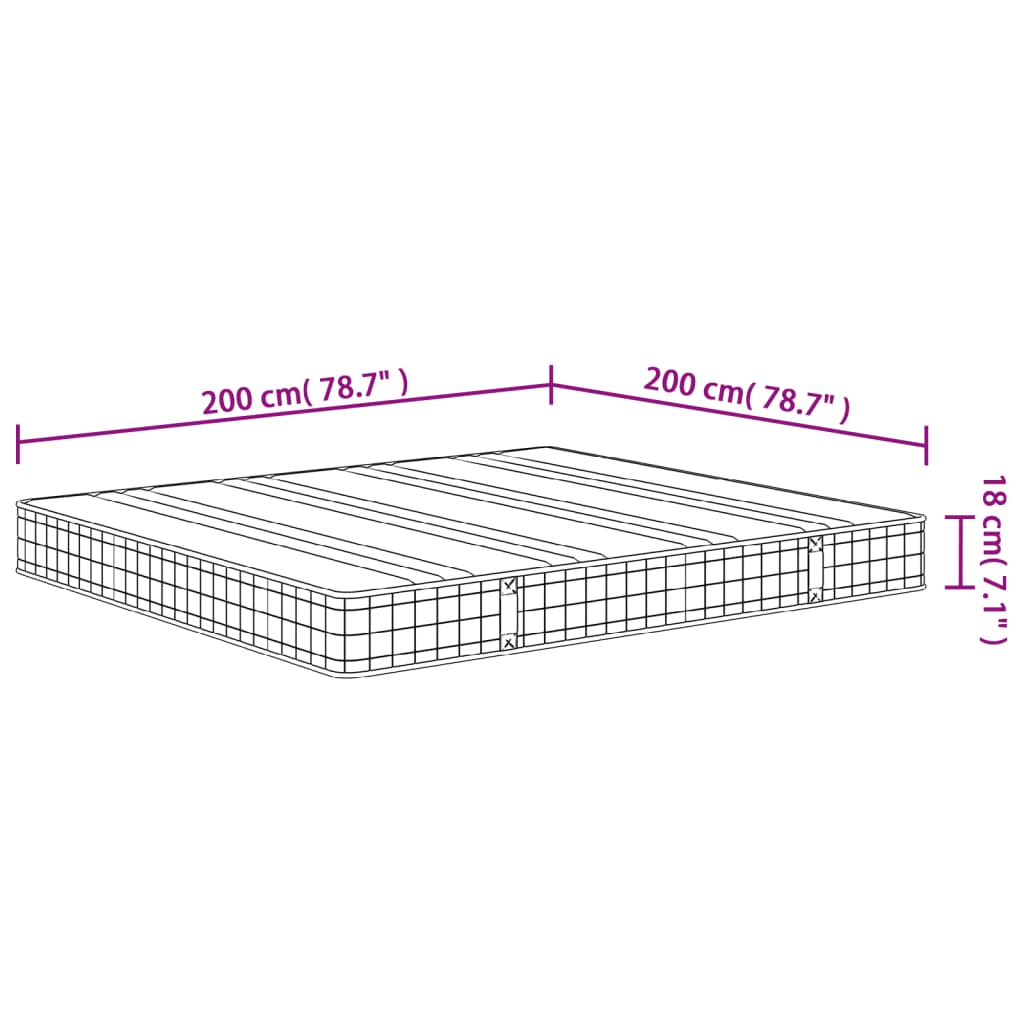 Binnenveringmatras middelhard 200x200 cm is nu te koop bij PeponiXL, paradijselijk wonen!