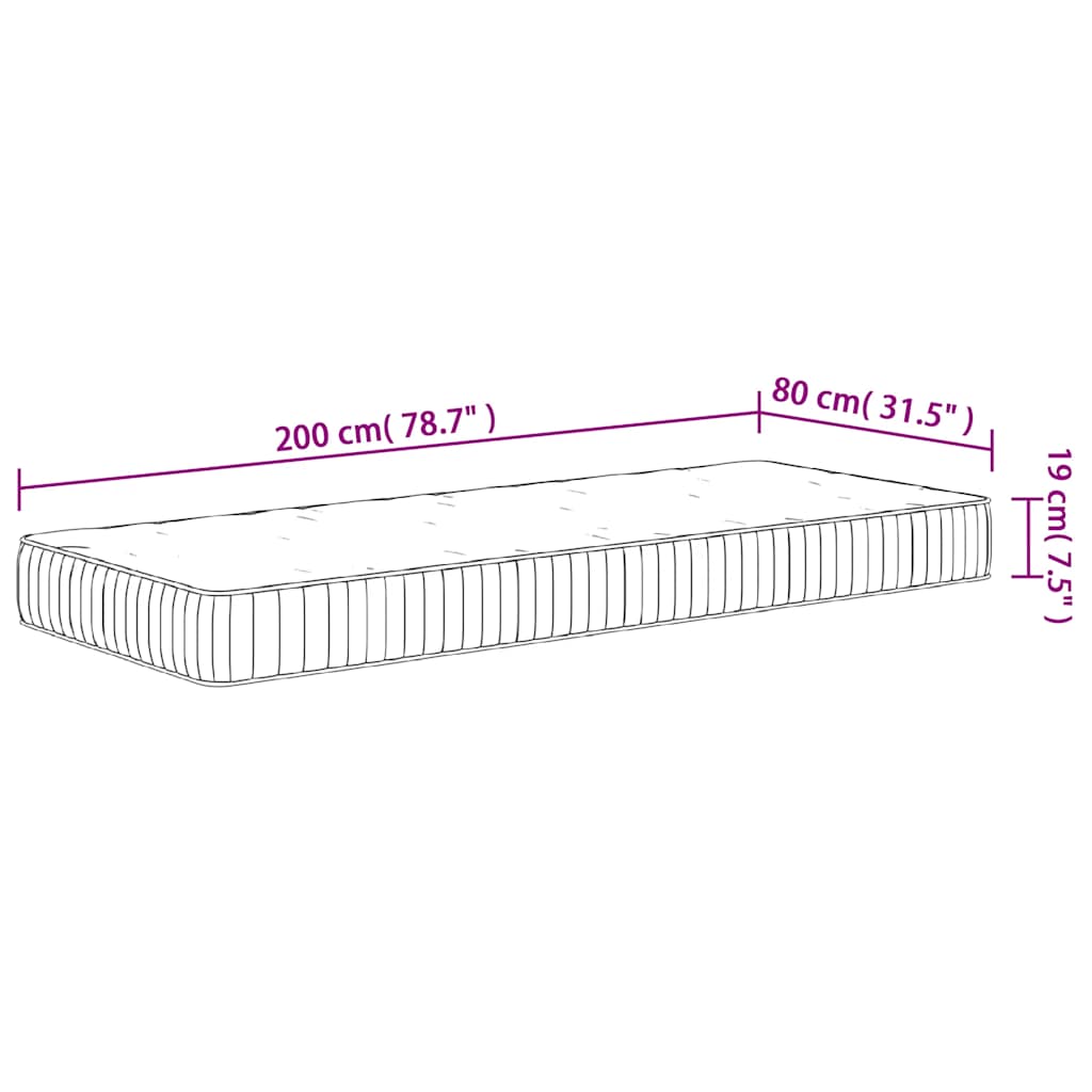 Pocketveringmatras middelhard 80x200 cm is nu te koop bij PeponiXL, paradijselijk wonen!