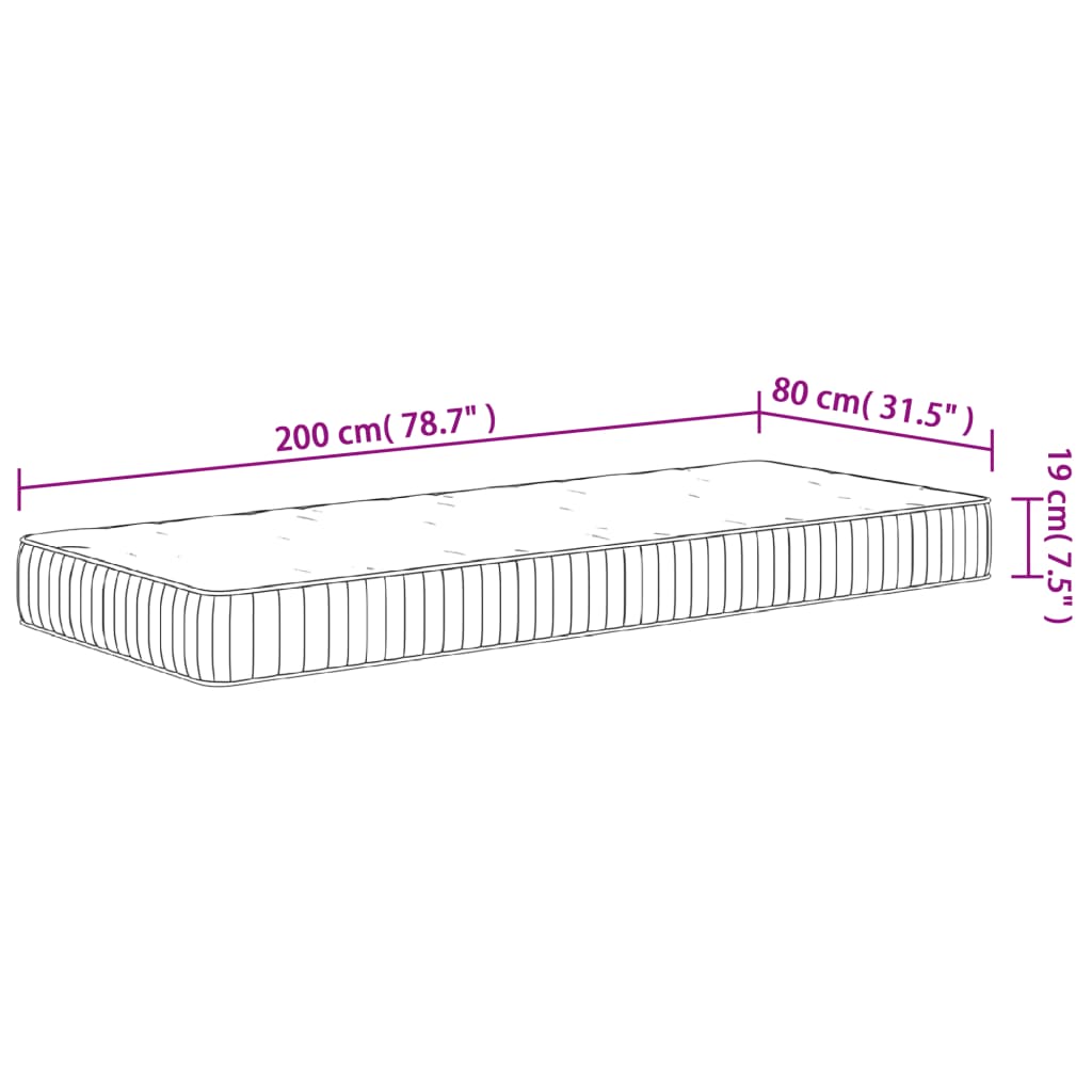 Pocketveringmatras middelhard 80x200 cm is nu te koop bij PeponiXL, paradijselijk wonen!