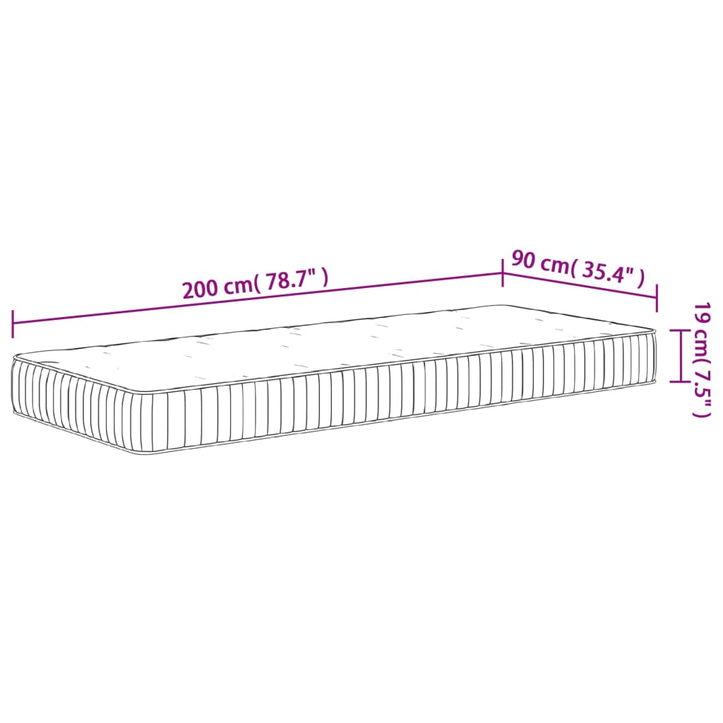 Pocketveringmatras middelhard 90x200 cm is nu te koop bij PeponiXL, paradijselijk wonen!