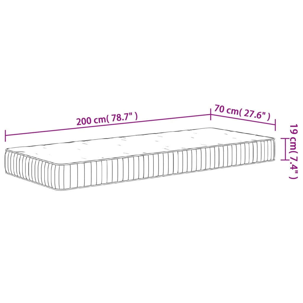 Pocketveringmatras middelhard 70x200 cm is nu te koop bij PeponiXL, paradijselijk wonen!