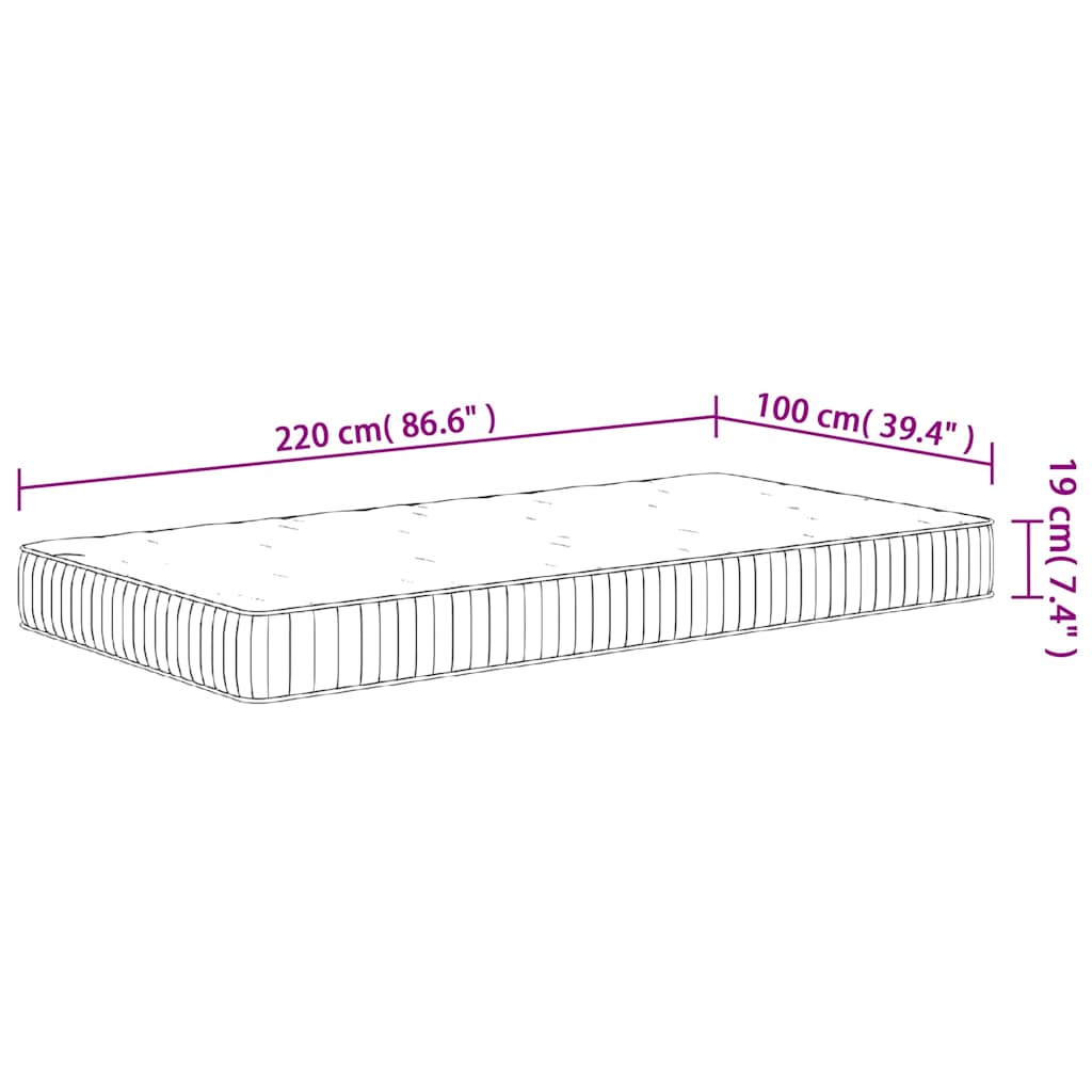 Pocketveringmatras middelhard 100x220 cm is nu te koop bij PeponiXL, paradijselijk wonen!