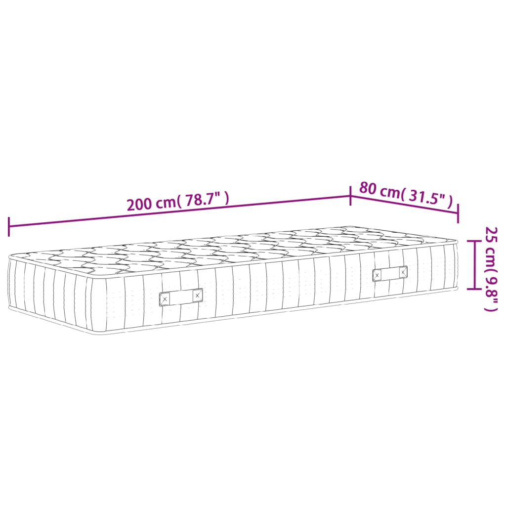 Pocketveringmatras middelhard-hard 80x200 cm is nu te koop bij PeponiXL, paradijselijk wonen!