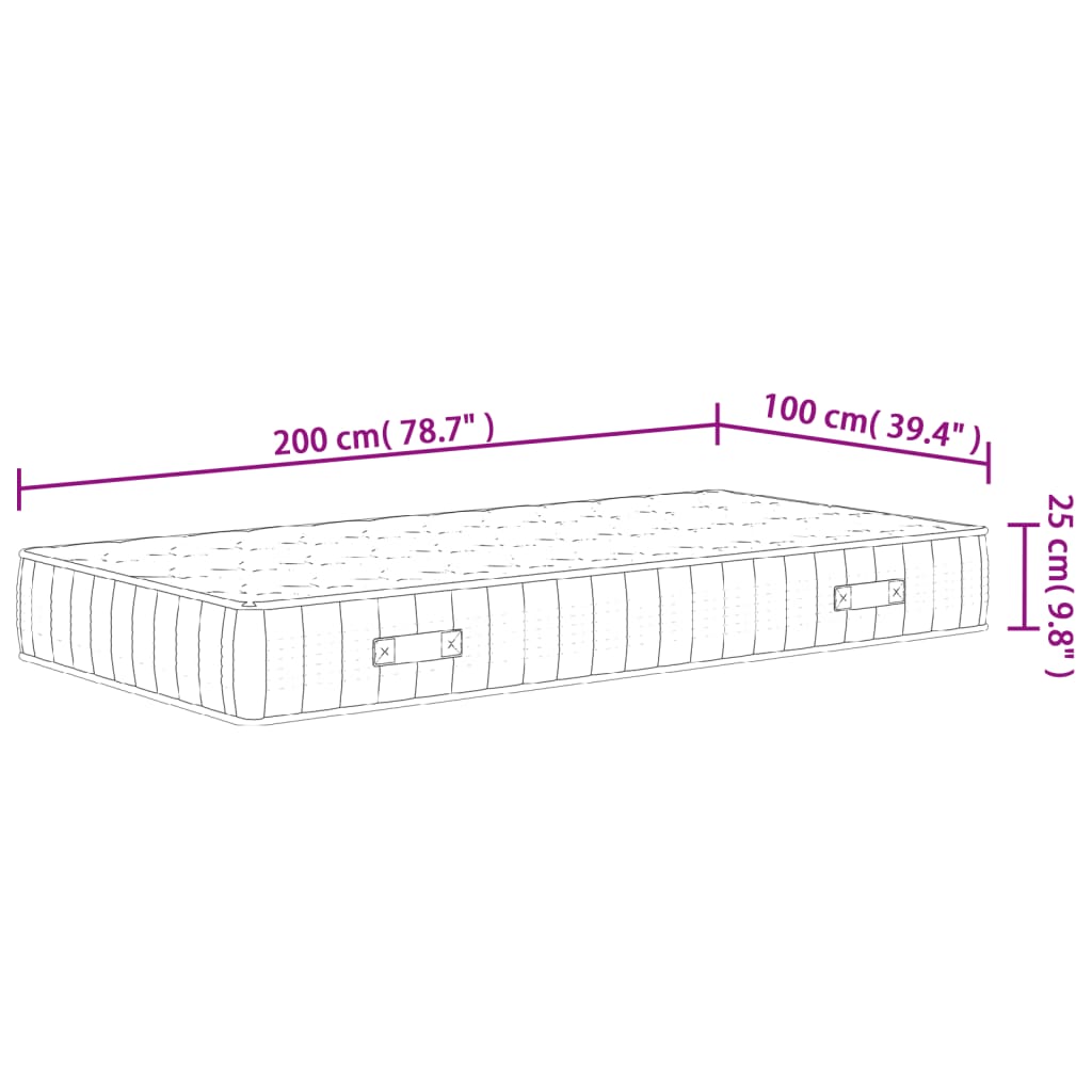 Pocketveringmatras middelhard-hard 100x200 cm is nu te koop bij PeponiXL, paradijselijk wonen!