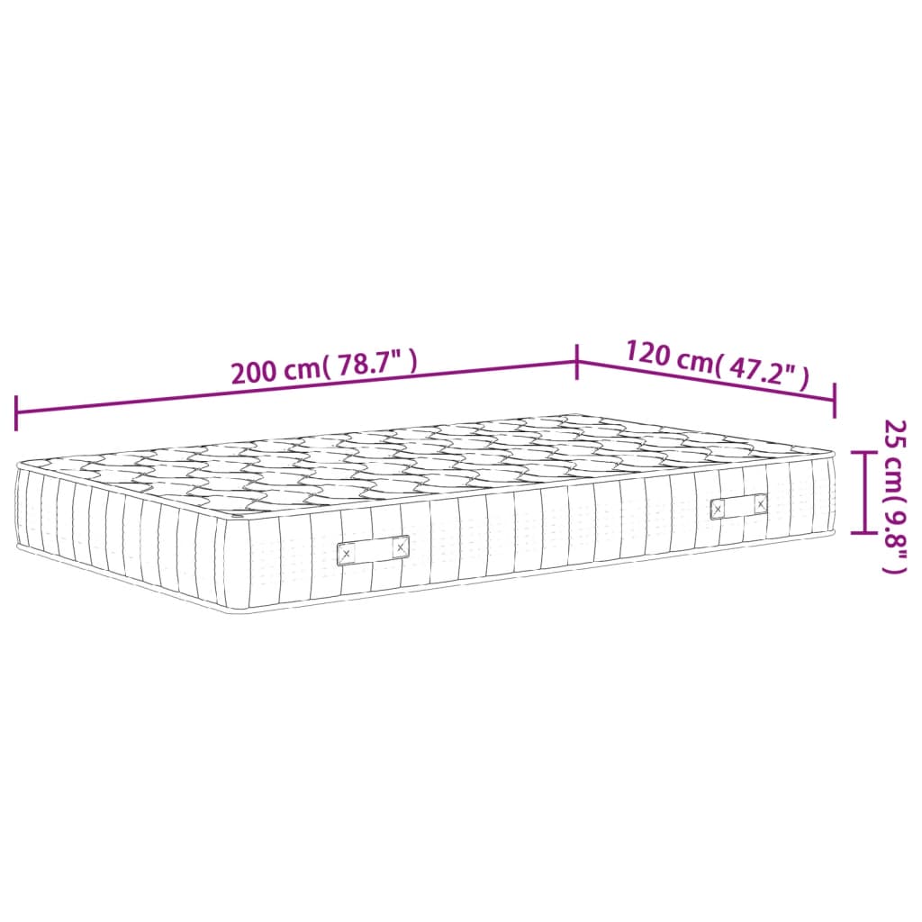 Pocketveringmatras middelhard-hard 120x200 cm is nu te koop bij PeponiXL, paradijselijk wonen!