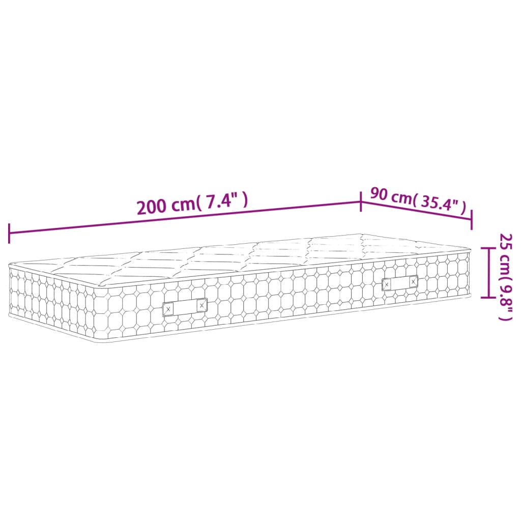 Pocketveringmatras middelhard-hard 90x200 cm is nu te koop bij PeponiXL, paradijselijk wonen!
