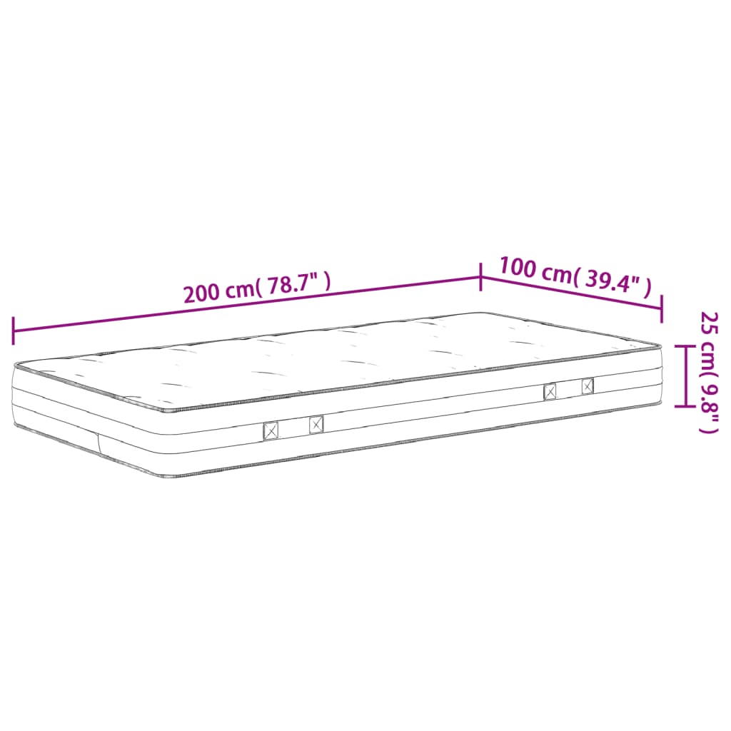 Pocketveringmatras middelhard-hard 100x200 cm is nu te koop bij PeponiXL, paradijselijk wonen!