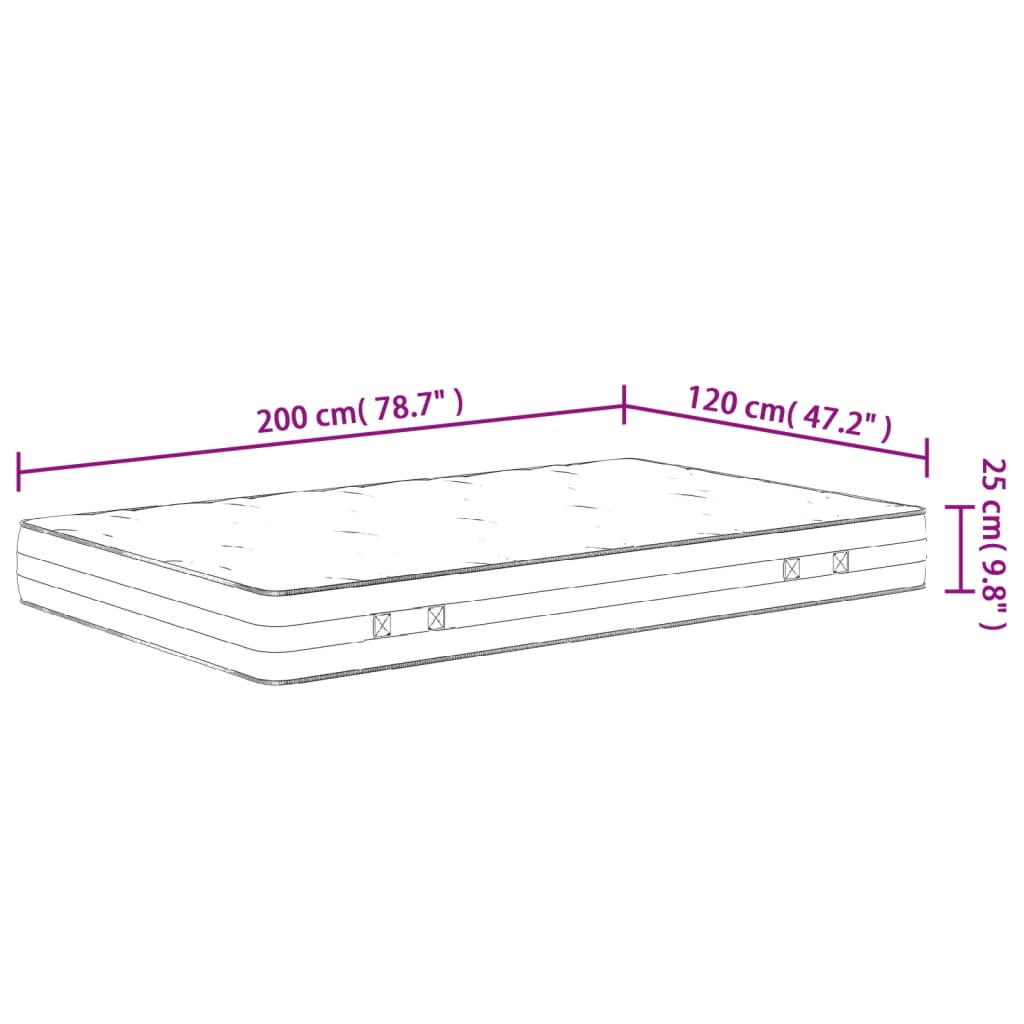 Pocketveringmatras middelhard-hard 120x200 cm is nu te koop bij PeponiXL, paradijselijk wonen!