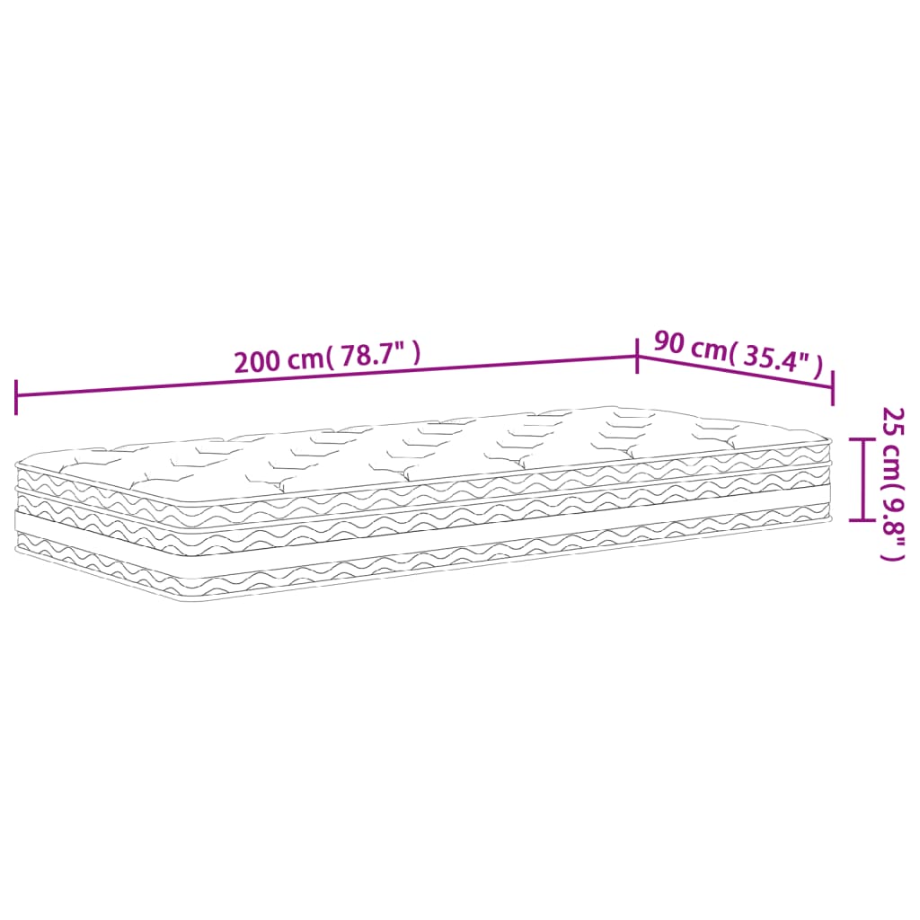 Pocketveringmatras middelhard 90x200 cm is nu te koop bij PeponiXL, paradijselijk wonen!