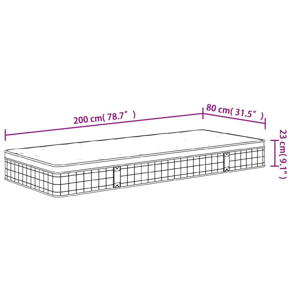 Binnenveringmatras middelhard 80x200 cm is nu te koop bij PeponiXL, paradijselijk wonen!