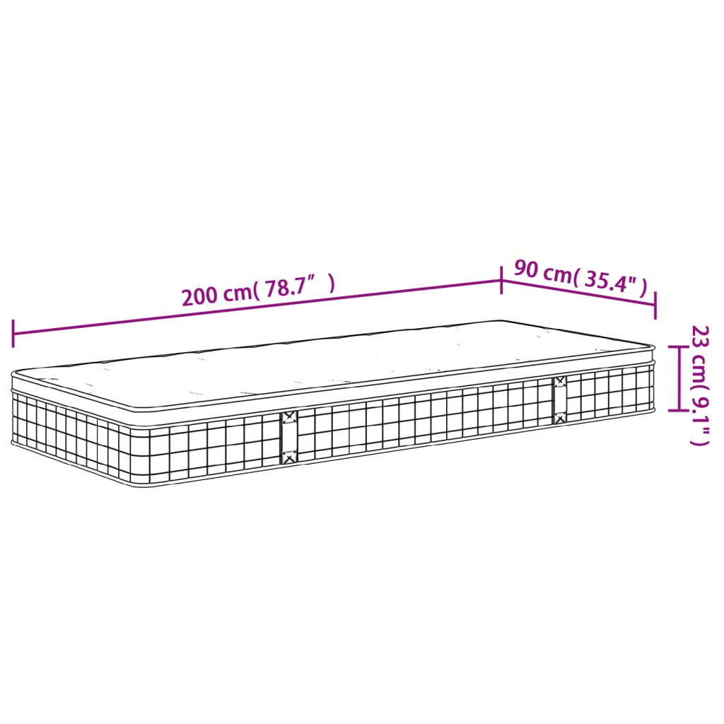 Binnenveringmatras middelhard 90x200 cm is nu te koop bij PeponiXL, paradijselijk wonen!