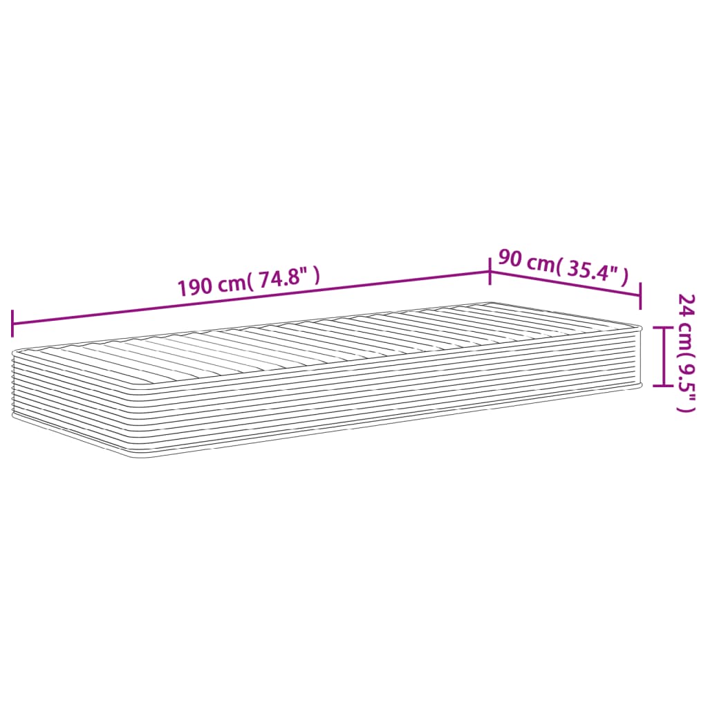 Schuimmatras middelzacht 90x190 cm Single Size is nu te koop bij PeponiXL, paradijselijk wonen!