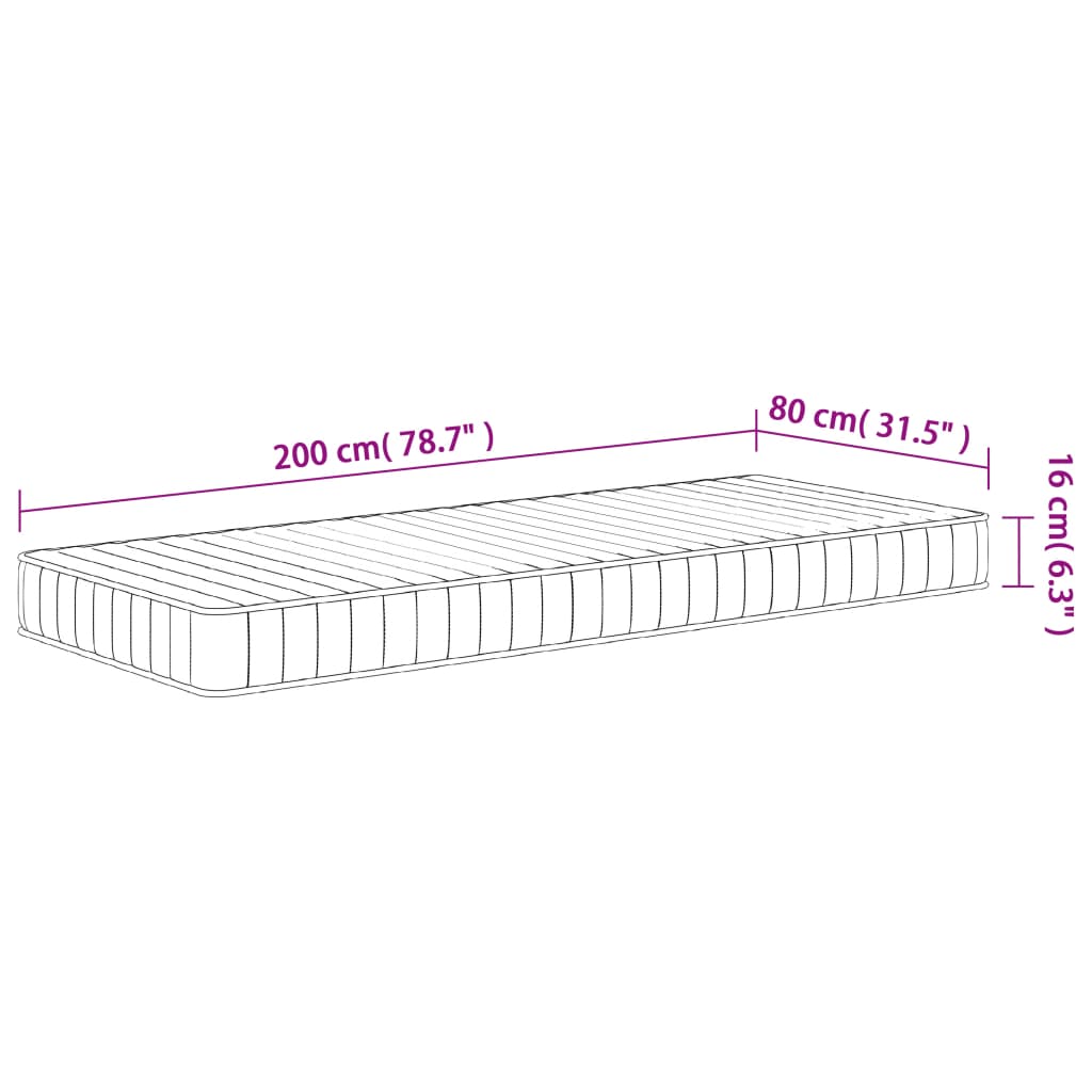 Schuimmatras middelzacht 80x200 cm is nu te koop bij PeponiXL, paradijselijk wonen!