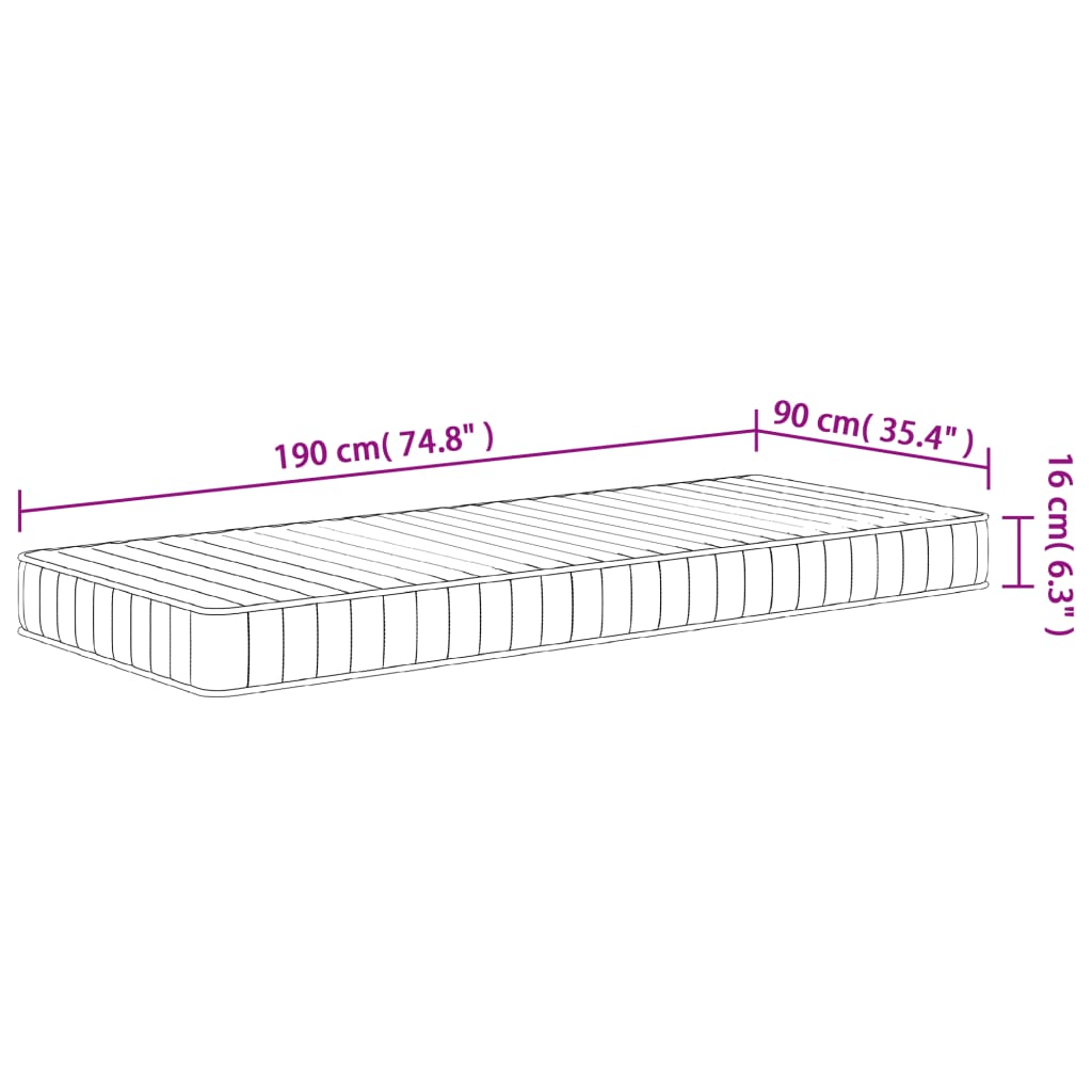 Schuimmatras middelzacht 90x190 cm Single Size is nu te koop bij PeponiXL, paradijselijk wonen!