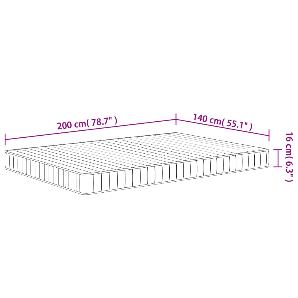 Schuimmatras middelzacht 140x200 cm is nu te koop bij PeponiXL, paradijselijk wonen!