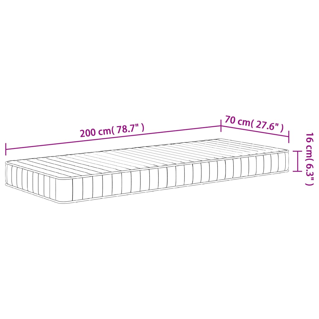 Schuimmatras middelzacht 70x200 cm is nu te koop bij PeponiXL, paradijselijk wonen!