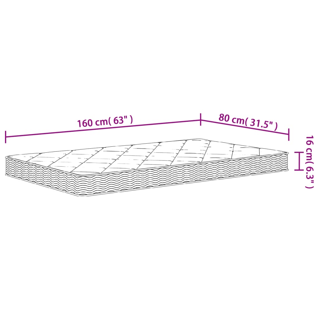 Schuimmatras voor kinderen middelzacht 80x160 cm is nu te koop bij PeponiXL, paradijselijk wonen!