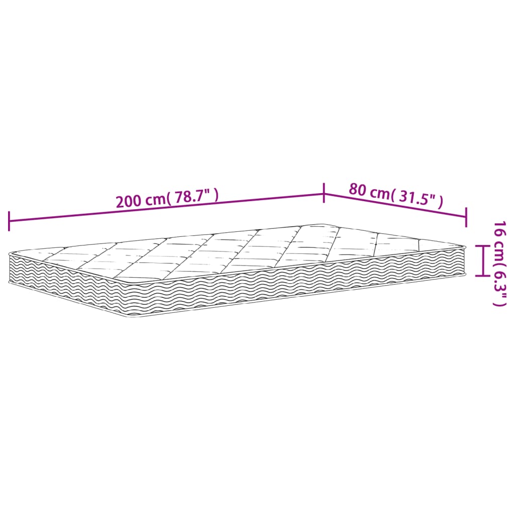 Schuimmatras middelzacht 80x200 cm is nu te koop bij PeponiXL, paradijselijk wonen!