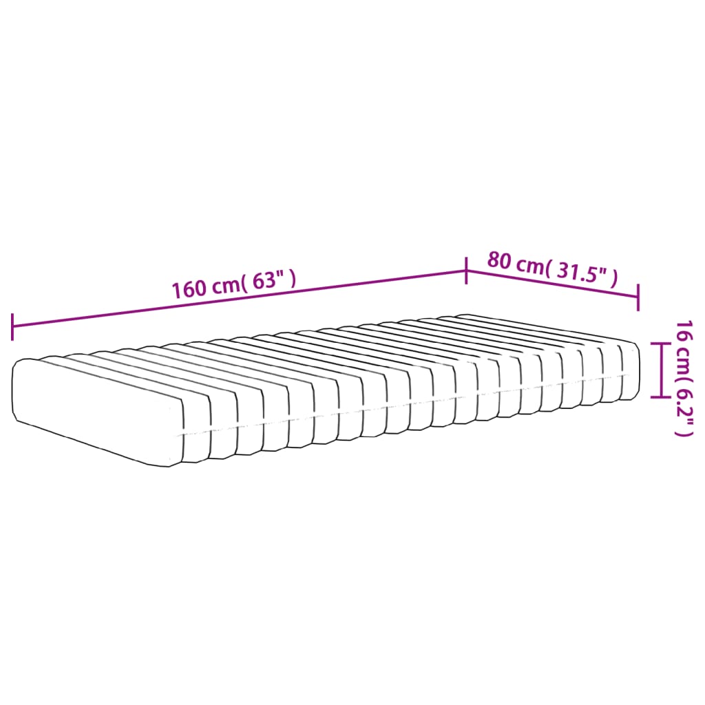 Schuimmatras voor kinderen middelzacht 80x160 cm is nu te koop bij PeponiXL, paradijselijk wonen!