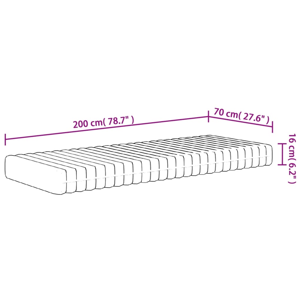 Schuimmatras middelzacht 70x200 cm is nu te koop bij PeponiXL, paradijselijk wonen!