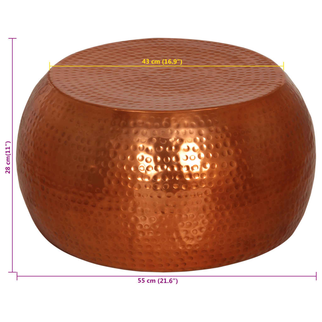 Salontafel Ø 55x28 cm aluminium messing is nu te koop bij PeponiXL, paradijselijk wonen!