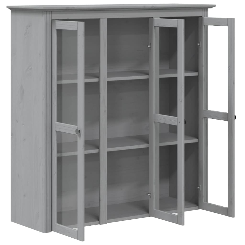 Hoge kast BODO 115,5x43x200,5 cm massief grenenhout grijs is nu te koop bij PeponiXL, paradijselijk wonen!