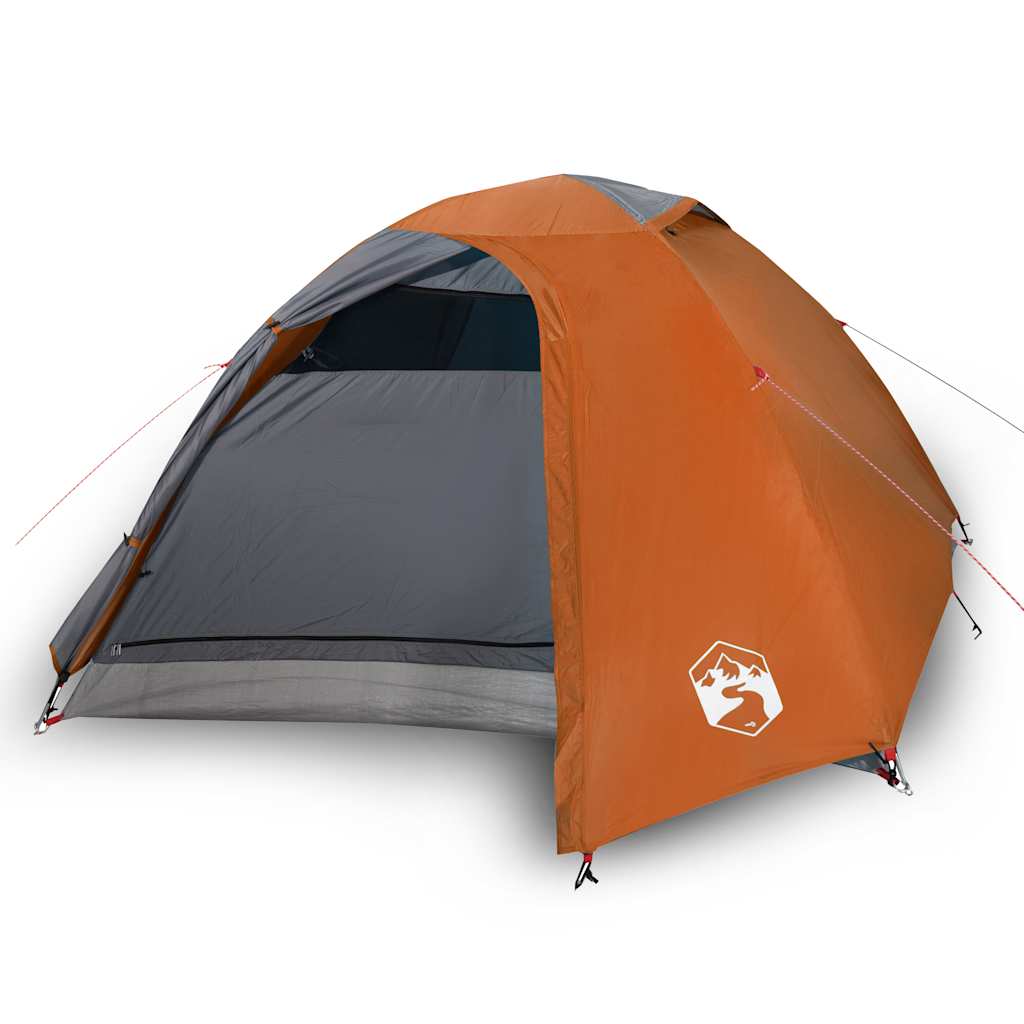 Koepeltent 4-persoons waterdicht grijs en oranje is nu te koop bij PeponiXL, paradijselijk wonen!