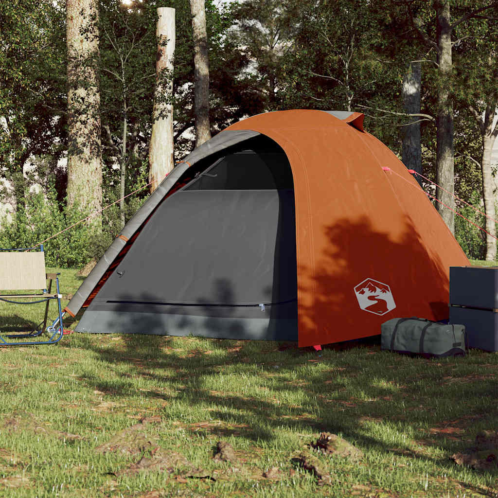 Koepeltent 4-persoons waterdicht grijs en oranje is nu te koop bij PeponiXL, paradijselijk wonen!