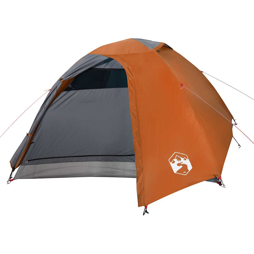 Koepeltent 4-persoons waterdicht grijs en oranje is nu te koop bij PeponiXL, paradijselijk wonen!