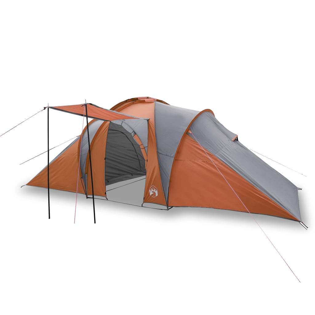 Koepeltent 6-persoons waterdicht grijs en oranje is nu te koop bij PeponiXL, paradijselijk wonen!