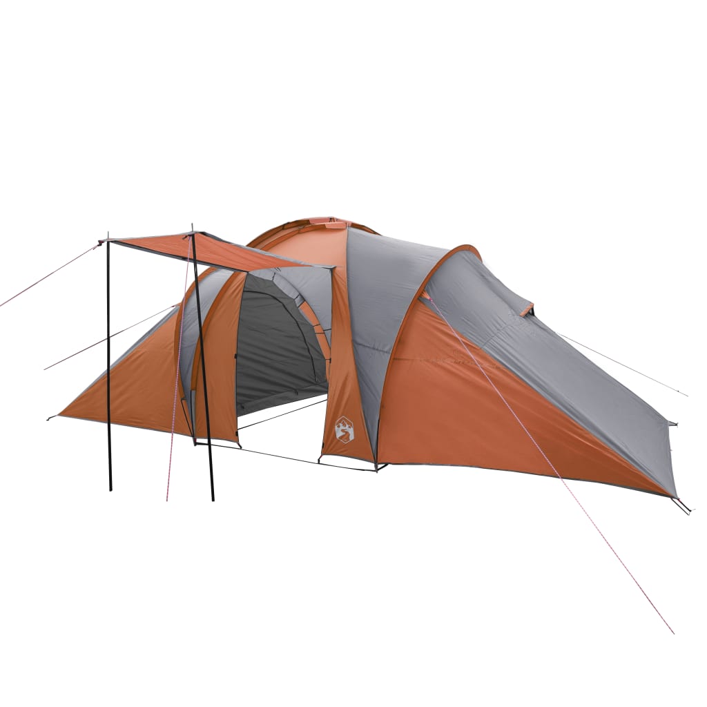 Koepeltent 6-persoons waterdicht grijs en oranje is nu te koop bij PeponiXL, paradijselijk wonen!