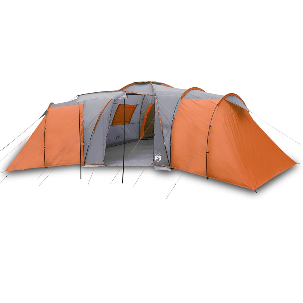 Koepeltent 12-persoons waterdicht grijs en oranje is nu te koop bij PeponiXL, paradijselijk wonen!