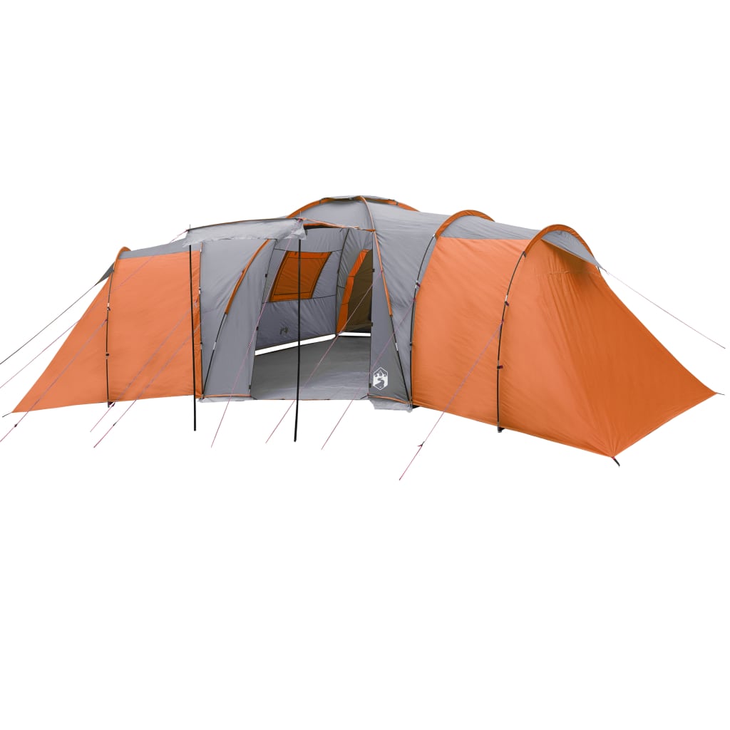 Koepeltent 12-persoons waterdicht grijs en oranje is nu te koop bij PeponiXL, paradijselijk wonen!