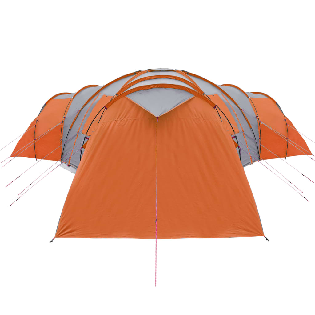 Koepeltent 12-persoons waterdicht grijs en oranje is nu te koop bij PeponiXL, paradijselijk wonen!