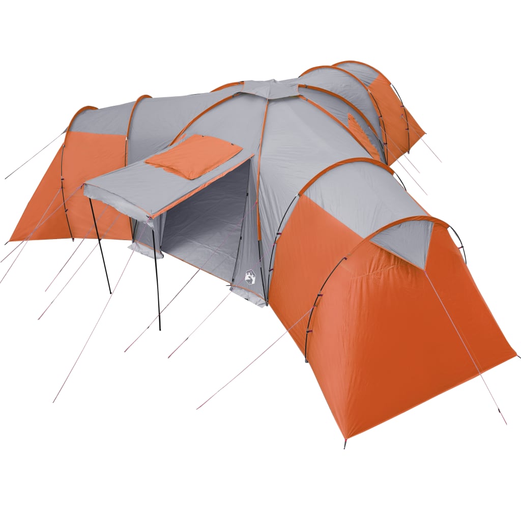 Koepeltent 12-persoons waterdicht grijs en oranje is nu te koop bij PeponiXL, paradijselijk wonen!