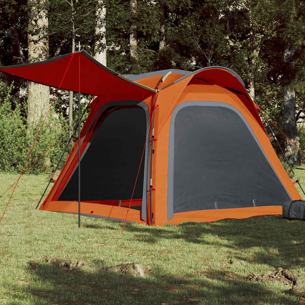 Tent 4-persoons waterdicht snelontgrendeling grijs en oranje is nu te koop bij PeponiXL, paradijselijk wonen!