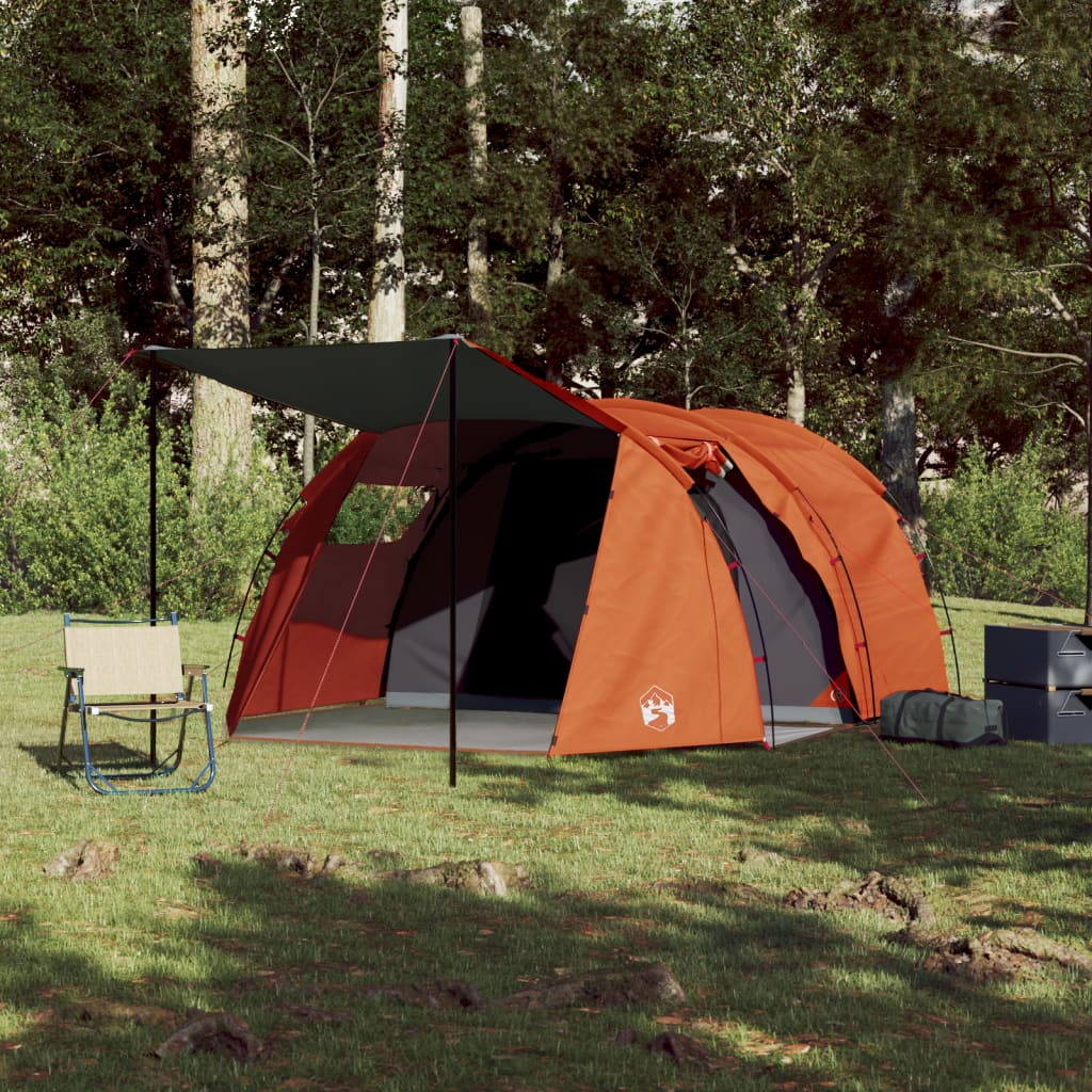 Tunneltent 4-persoons waterdicht grijs en oranje is nu te koop bij PeponiXL, paradijselijk wonen!