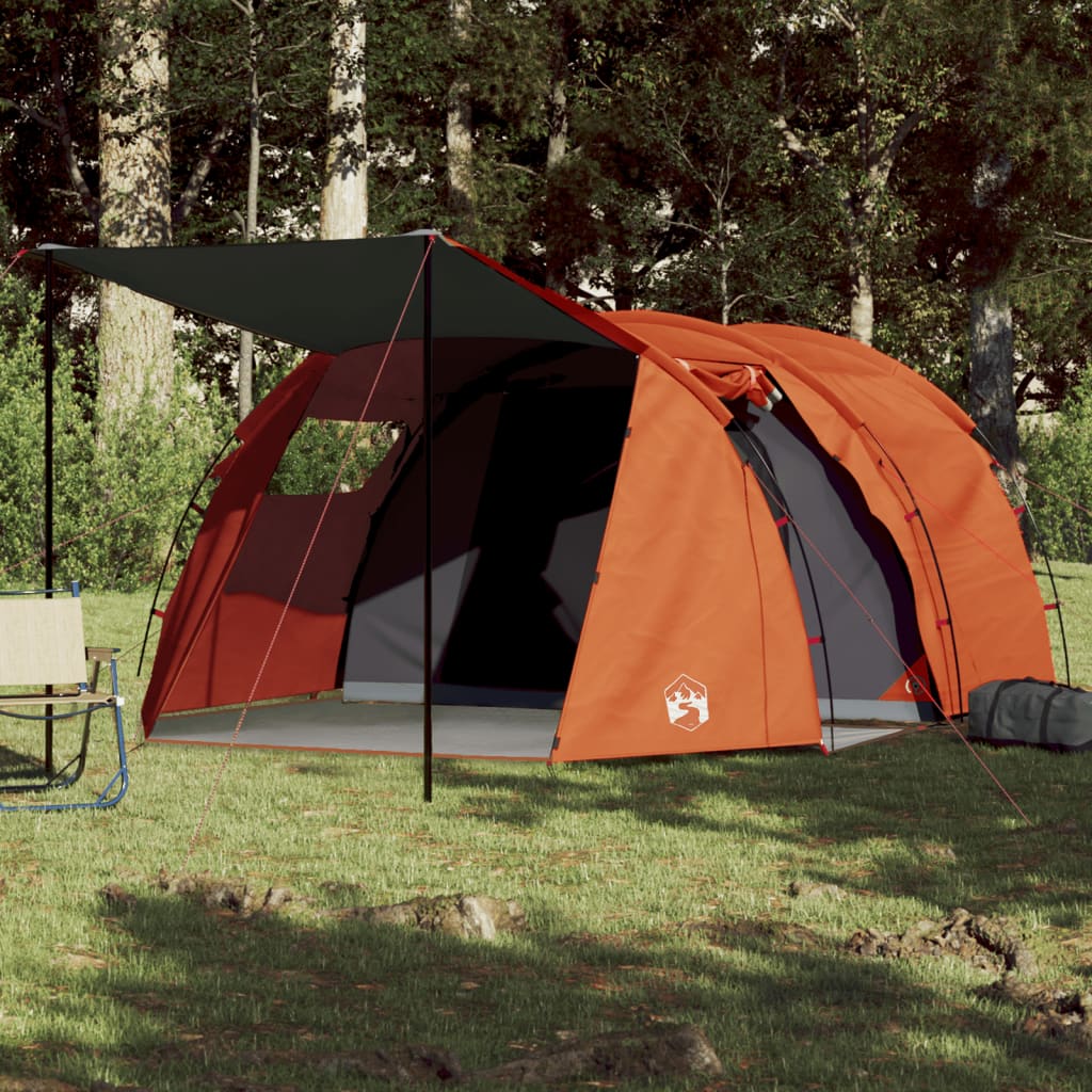 Tunneltent 4-persoons waterdicht grijs en oranje is nu te koop bij PeponiXL, paradijselijk wonen!