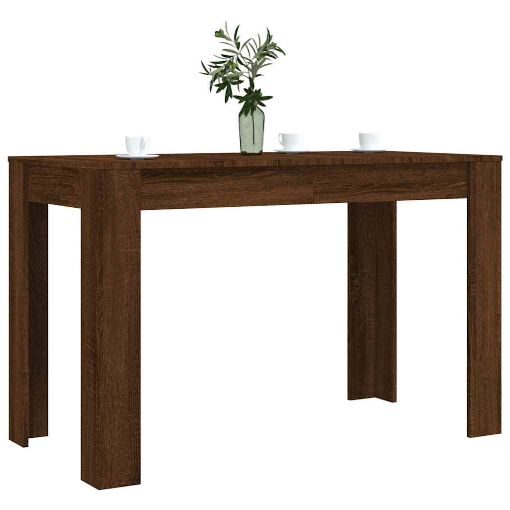 Eettafel 120x60x76 cm bewerkt hout bruin eikenkleur is nu te koop bij PeponiXL, paradijselijk wonen!