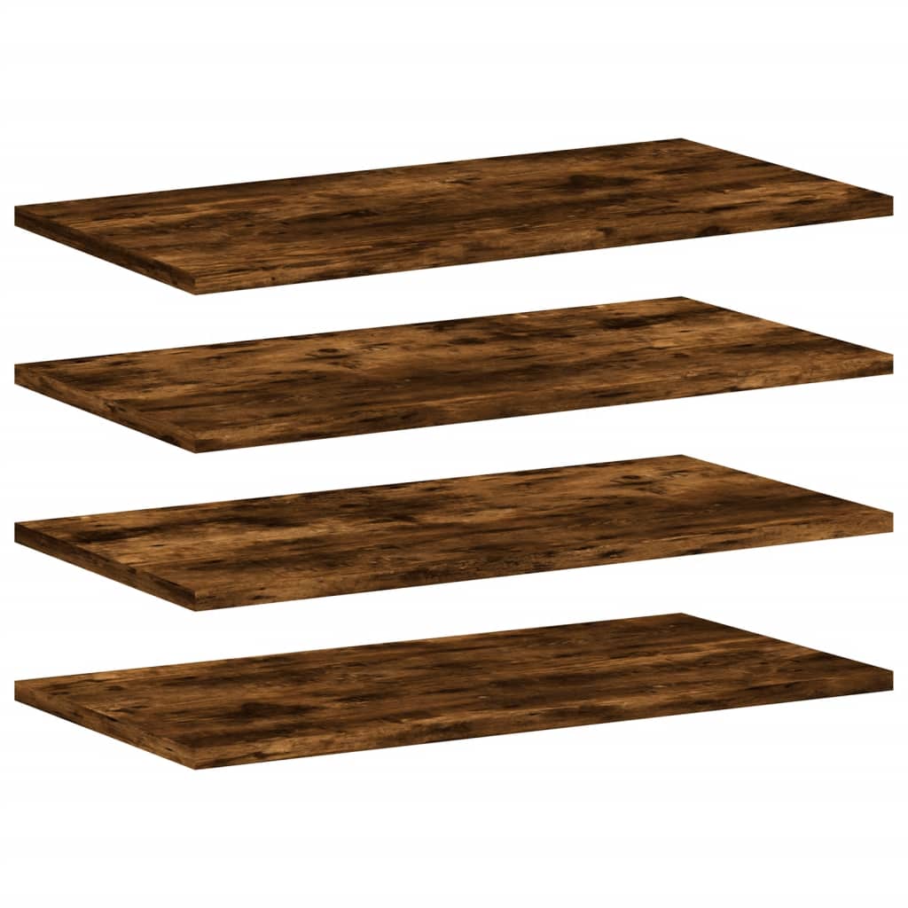 Wandschappen 4 st 60x20x1,5 cm bewerkt hout gerookt eikenkleur is nu te koop bij PeponiXL, paradijselijk wonen!