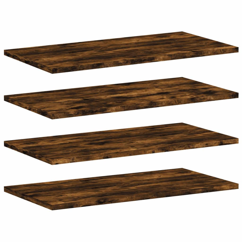 Wandschappen 4 st 60x30x1,5 cm bewerkt hout gerookt eikenkleur is nu te koop bij PeponiXL, paradijselijk wonen!