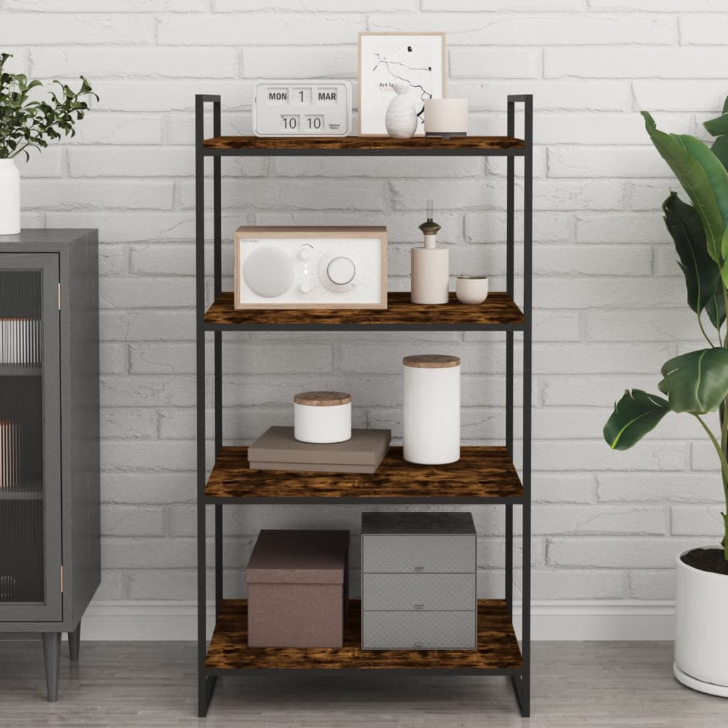 Wandschappen 4 st 60x40x1,5 cm bewerkt hout gerookt eikenkleur is nu te koop bij PeponiXL, paradijselijk wonen!