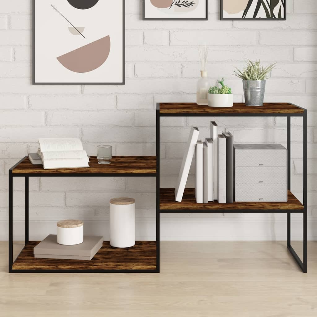 Wandschappen 4 st 60x40x1,5 cm bewerkt hout gerookt eikenkleur is nu te koop bij PeponiXL, paradijselijk wonen!