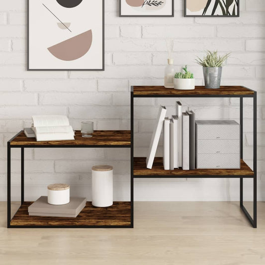 Wandschappen 4 st 60x40x1,5 cm bewerkt hout gerookt eikenkleur is nu te koop bij PeponiXL, paradijselijk wonen!