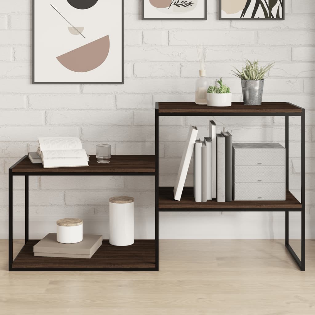 Wandschappen 4 st 60x40x1,5 cm bewerkt hout bruin eikenkleur is nu te koop bij PeponiXL, paradijselijk wonen!