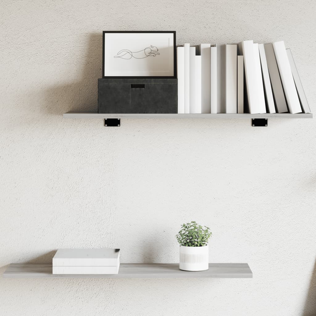 Wandschappen 4 st 80x20x1,5 cm bewerkt hout grijs sonoma eiken is nu te koop bij PeponiXL, paradijselijk wonen!