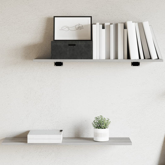 Wandschappen 4 st 80x20x1,5 cm bewerkt hout grijs sonoma eiken is nu te koop bij PeponiXL, paradijselijk wonen!