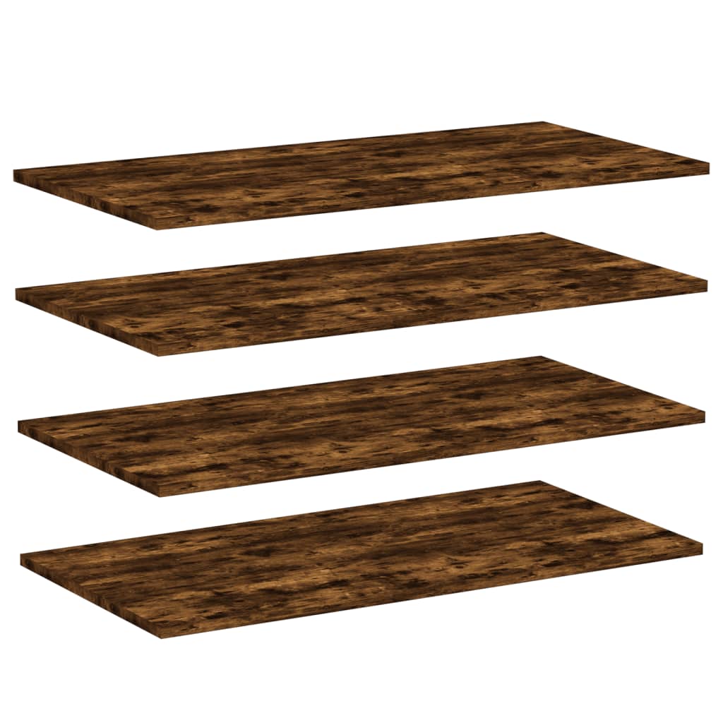 Wandschappen 4 st 80x40x1,5 cm bewerkt hout gerookt eikenkleur is nu te koop bij PeponiXL, paradijselijk wonen!