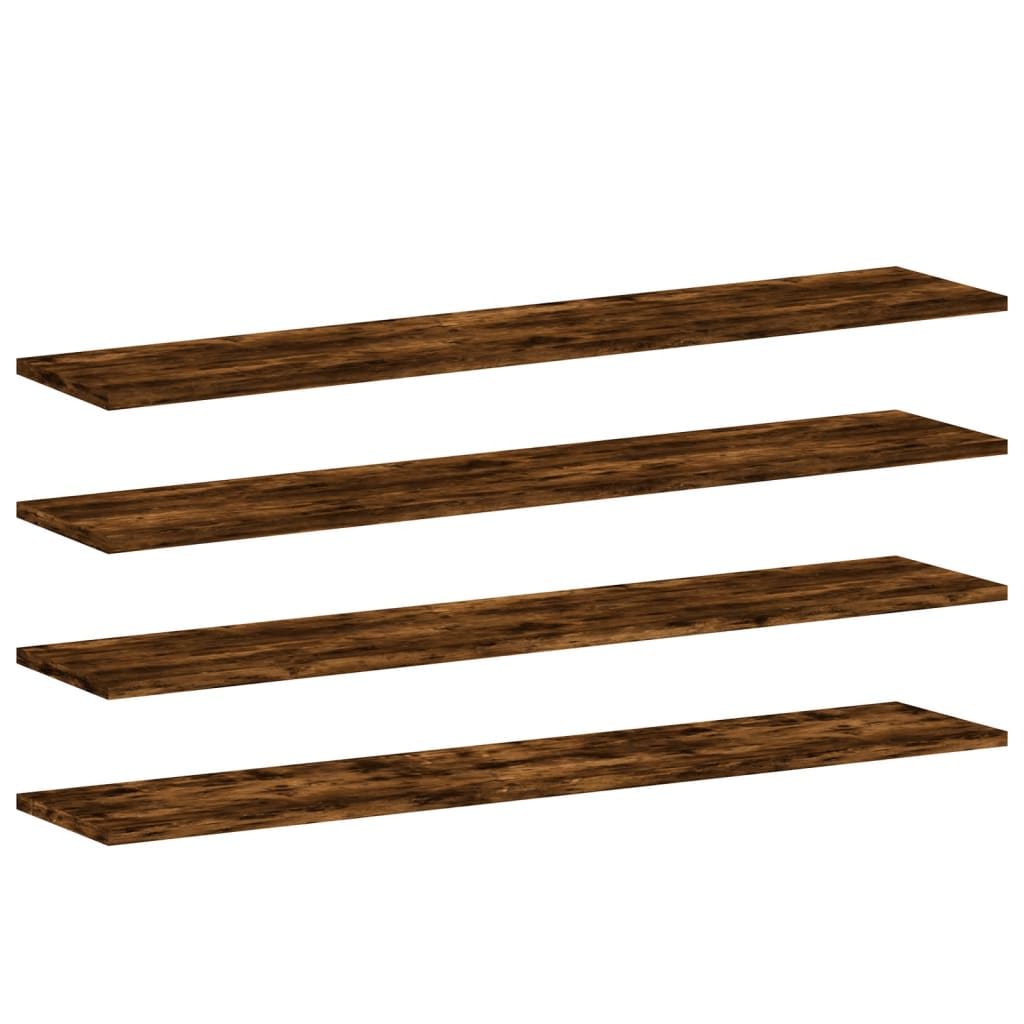 Wandschappen 4 st 100x20x1,5 cm bewerkt hout gerookt eikenkleur is nu te koop bij PeponiXL, paradijselijk wonen!