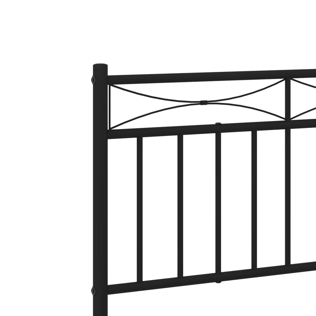 Bedframe met hoofdbord metaal zwart 90x190 cm is nu te koop bij PeponiXL, paradijselijk wonen!
